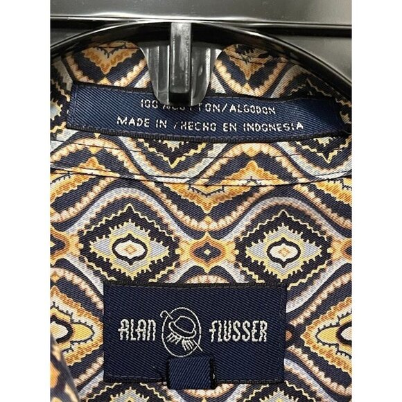 Alan Flusser Geometric Print Button-Down Shirt MEN'S SZ M - Picture 6 of 12